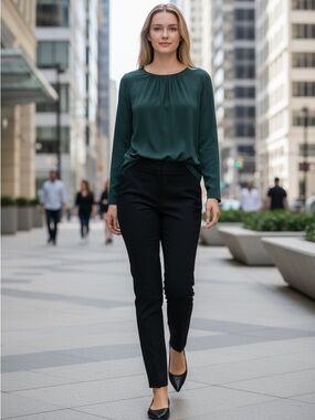Theory Emerald Green Blouse XS